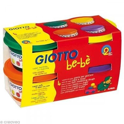 Giotto - Giotto Be-bè Pate à Jouer : 4 x 100 g - Orange, vert, jaune, violet