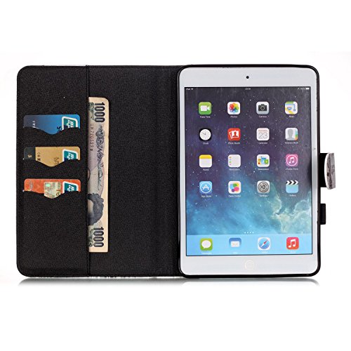 iPad Mini 3 Hülle, Deenor Colorful Painting and Stylish Drawing Wallet Case Book Style PU Leder Flip Protective Stand Flip Schutzhülle Hülle für Apple iPad Mini 1/2/3 Generation. (Retro pattern) - 7