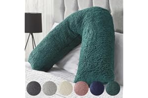 DOWNLAND BEDDING COMPANY Huggleland Teddy V Shape Super Soft and Supportive Complete Pillow (emerald)