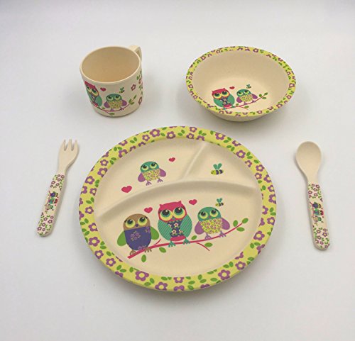 Aus diesen niedlichen Bambusgeschirr von Bebanino macht die Mahlzeit für Ihre Kinder Spaß! Ideal für die ersten selbständigen Häppchen, dass 5-teilige Bambus Geschirr Set ist aus biologisch abbaubaren Bambus hergestellt / Kinder-Baby Bambusgeschirr Set ist geruchs- und geschmacktsneutral Spülmaschinengeeignet und robust! Einfach ein farbenfroher Hingucker am Tisch. - 6
