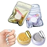 Elite99 2pcs Mirror Chrome Powder Gold Silver Pigment Nail Glitter Effect Nail Art Shine Manicure Salon Tips 1g/Box (Gold + Silver) with Sponge Stick