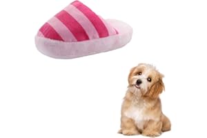 FuninCrea Jouet en peluche pour chien - Chaussons mignons en peluche - Jouet interactif pour chiens et chiots de taille moyenne - Jouet à mâcher pour réduire l'ennui - Rose