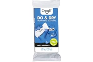 Creall Do & Dry Lufttrocknende Modelliermasse, Weiß, 1 x 500g | Ton ohne Brennofen | Gebrauchsfertig & weich | Kinder Basteln Schule Hobby DIY & kreative Projekte