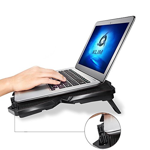 KLIM Wind Laptop-PC Kühler – Leistungsstark wie kein anderer – Schneller Kühlvorgang – 4 Lüfter Belüfteter Notebookständer Gamer Gaming Stützhalterung (Grün) - 3