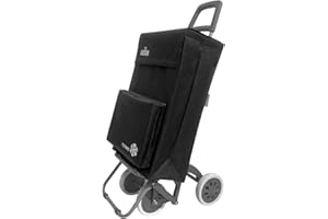 VACAVACA Vaca Vaca Carro de Compra Plegable con Bolsa Térmica, 4 Ruedas de Alta Resistencia, Capacidad 40L, Carga Máxima 20KG, Ligero y Duradero, Ideal para Mercados, Viajes y Uso Diario, Negro