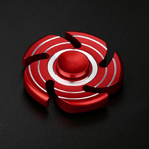 Spielzeug Geschenk Fidget Hand Spinner Dreieck Metall Spinner Finger Focus Stress Relief Spielzeug Geschenk für Kinder / Erwachsene (Rot) - 4
