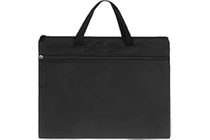 LONTG A4 Sac à Documents Homme Femme Porte-Document Grande Capacité Serviette d'Affaire Commercial Sacoche de Business à Fermeture Eclair 2 Couches Sac à Main en Oxford Tissu Sac à Dossier