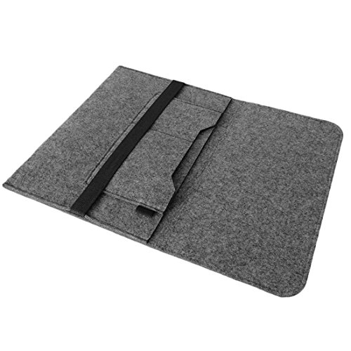 Laptop Tasche Sleeve Hülle für Medion Akoya E2228T Notebook Netbook Ultrabook Case aus strapazierfähigem Filz in Grau mit praktischen Innentaschen von NAUCI - 3