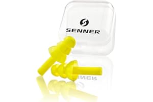 Senner Soft Tapones protectores auditivos con caja. Ideal para dormir, protección de trabajo y para protección contra el ruido, Amarillo/Transparente