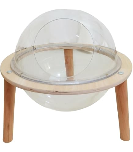 KESOTO Raumkapsel-Katzenbett Mit Kuppel, Durchmesser 32 Cm, Transparentes Acryl, Schlafnest & Spielhaus