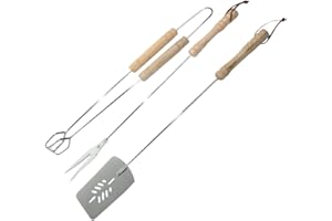 Kingfisher BBQSET3 Lot de 3 Outils pour Barbecue avec Manche en Bois Multicolore
