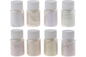 TAOMENG Kcibyvx Epoxidharz Pulver, 8 Color Color Shift Perlenpigment Aurora Harzpigment Glimmer Polarisierter Diamant Perlglanzpigment Kit Schmuckherstellungswerkzeug