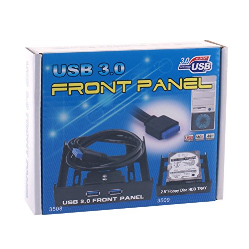 WANLONGXIN WLX-3508 3,5-Zoll-USB-3.0-Frontplatten-Diskettenlaufwerk mit 2-Port-USB-3.0-Nabe (20-poliger Anschluss und 2-Fuß-Adapterkabel) - 9
