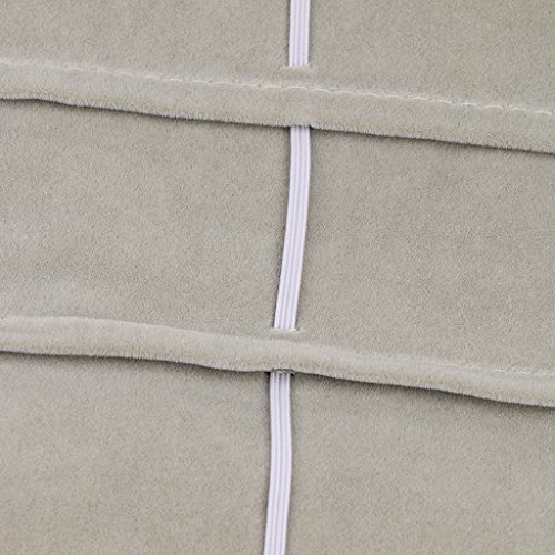 Generic Samt Schmuckrolle Damen Schmuck Uhren Kette Ohringe Aufbewahrung – Schwarz, Grau Uhren, 55 x 82 cm - 5