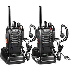 Nestling Talkies-Walkies BF-88E, 16 Canaux Talkie Walkie Rechargeable 1500mAh, Radios PMR Professionnelle Portée 3-5 km, pour Chantiers, Randonnées, Sécurité (2PCS)
