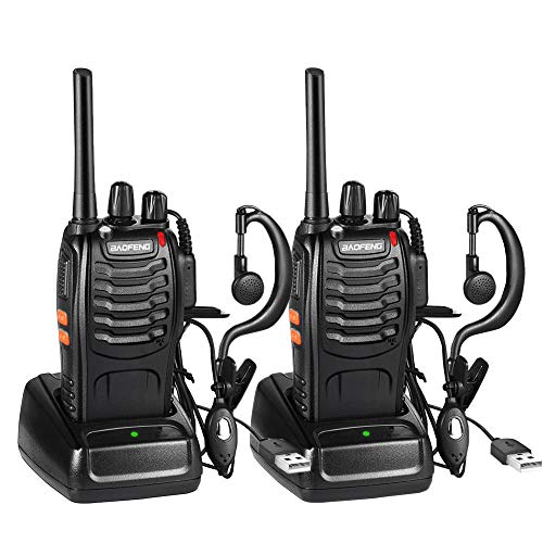 Nestling Talkies-Walkies BF-88E, 16 Canaux Talkie Walkie Rechargeable 1500mAh, Radios PMR Professionnelle Portée 3-5 km, pour Chantiers, Randonnées, Sécurité (2PCS)