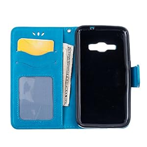 Galaxy J1 2016 Case,Galaxy J1 2016 Wallet Case,Leeook Retro Elegant Pretty Creative Purple Embossing Love Heart… - Image 4