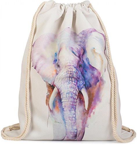 Turnbeutel Rucksack Kunstleder Canvas Chevronmuster