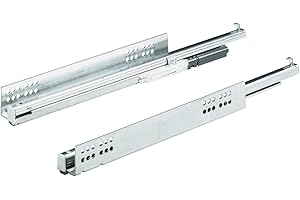 Hettich 9081046 Sistema a Estrazione Completa Quadro V6 450 Silent System (Lunghezza nominale: 450 mm, Portata: 30 kg, preciso, Silenzioso, Stabile), Argento, Nennlänge: 450mm