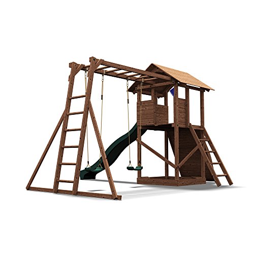 Playhouse Climbing Frame Slide Swing Set Monkey Bars Club House - Dunster House® MaxiFort® Frontier reviews Playhouse Climbing Frame Slide Swing Set Monkey Bars Club House - Dunster House® MaxiFort® Frontier