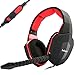 Produktbild [2017 neuestes Design] EasySMX ESM939P Plus Wired Gaming Headset für PS4 Kompatibel mit PC Mobile Tablet Closed-Back Earcups Abnehmbare Mikrofon In-line Lautstärkeregelung (Schwarz+Rot)
