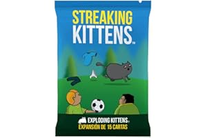 Exploding Kittens | Streaking Kittens | Expansión | Juego de Cartas para los Amantes de los Gatos y Las Explosiones | A Partir de 7 Años | De 2 a 6 Jugadores | 15 Minutos por Partida | Español
