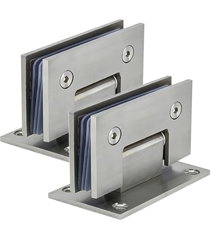 Amig - Zamak plat scharnier - 88 x 54 mm - Model C - Mat nikkel - Geschikt voor glazen douchewanden - 8-12 mm dikte - Maximale belasting per paar: 35 kg