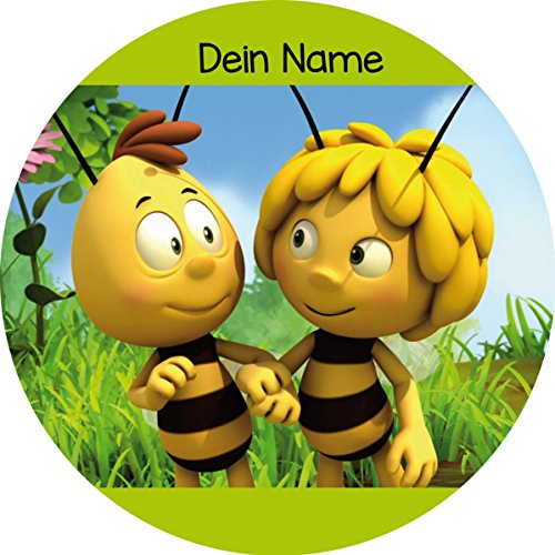 Preisvergleich Produktbild Tortenaufleger Biene Maja1 mit Wunschname / 20 cm Ø