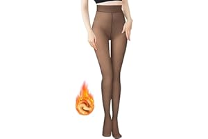 Lnmyic Thermostrumpfhosen für Damen,Thermo Strumpfhose Damen,Gefütterte Strumpfhose Damen,Strumpfhosen Damen Winter,Durchscheinend Plüschstrümpfe Pantyhose Wärmende Fleece thermostrumpfhose