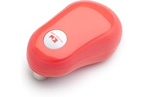 Kitchen Mama One -Touch Apriscatole Elettrico - Apri Lattine Automatico, Bordi Lisci e Sicuri, Ergonomico Facile Impiego Mani Sofferenti Artrosi, Design Compatto Senza Fili (Rosso)