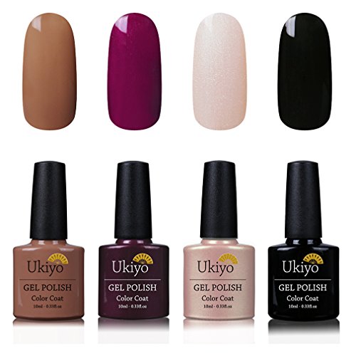 Ukiyo 4PCS imbibe Gel vernis semi permanent soak off UV LED couleur de vernis à ongles nus ongles semi-permanent 8ml polish