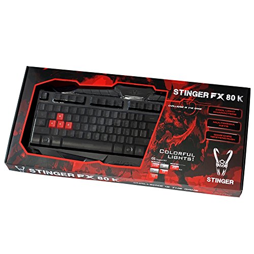 Stinger FX 80 K - Teclado para Gaming retroiluminado  autom  tico  teclado espa  ol  conexi  n cable  color Negro