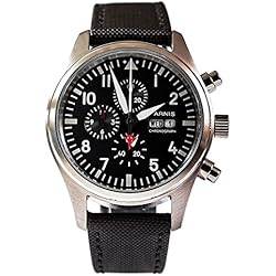 PARNIS 9042 Montre d'aviateur Chronographe Miyota 42 mm