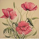 Acrylgemälde PINK POPPIES 65cmx65cm
