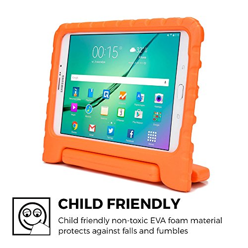 Samsung Galaxy Tab S2 8.0 hülle fur kinder, COOPER DYNAMO Beanspruchbare, strapazeirfähige, robuste, gepolsterte Hartschalenhülle mit integriertem Griff, Standfunktion & durchsichtigem Displaysschutz (Orange) - 3