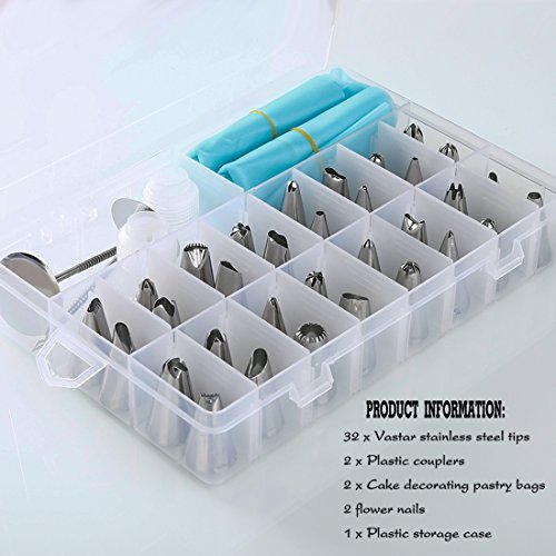BOJIN Spritztüllen 38 Teiliger Set mit Spritzbeutel Blumennagel Dekoration Set perfekt für Kuchen Torten - 8