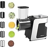 SOKANY 1000W 5 in 1 Grattuggia Elettrica, Affetta Insalata con 5 inserti, Tritatutto Per Verdura e Frutta per Grosso, Fine, A
