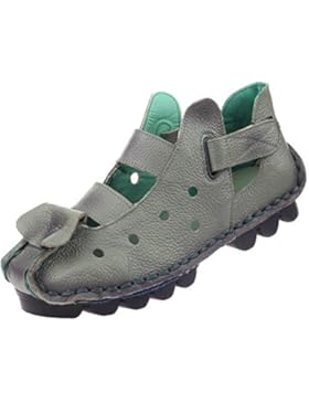 Vogstyle Damen Weinlese Handgemachtes Echtes Leder Ebene Schuhe