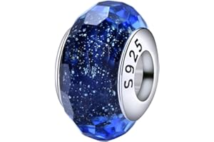 LUVHAHA Murano Glass Charms Bead Sterling Silver Core Charms For Pandora Charm Bracelets