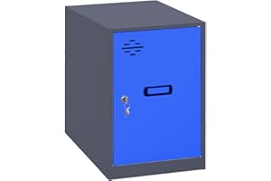 Simonrack Casier Vestiaire Metallique Petit, 475x300x500 mm, Anthracite/Bleu, 475x300x500