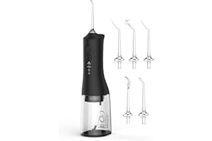 SHOBES Water Flosser for Teeth Cordless Rechargeable with 5 Jet Tips 300ML Water Tank IPX7 Waterproof for Travel Home