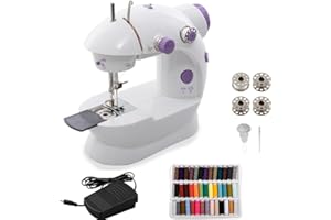 EVOMOSA Mini Nähmaschine, tragbare Nähmaschine für Anfänger Erwachsene, elektrische Handarbeit Geschwindigkeit Crafting Flickmaschine elektrische Overlock-Nähmaschinen