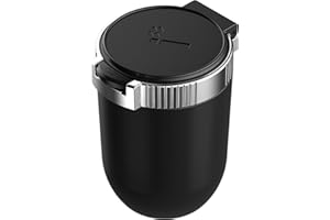 INTEDESIGN Car Ashtray Self Extinguishing Ash Tray,Car Ashtray with Flip Lid LED Light for Vehicle or Outdoor Camping,Automatic LED light at night,Sealed,Flame Retardant,Detachable,Large Capacity
