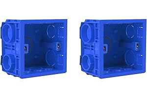 TopHomer 2 piezas caja de conexiones de conmutación caja de conexiones duradera para montaje de aparatos eléctricos 86 mm x 86 mm x 46 mm, azul, plástico, no impermeable