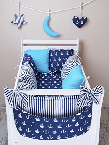 Baby Nestchen Bettumrandung 210 cm Design52 Bettnestchen Kantenschutz Kopfschutz für Babybett Bettausstattung - 2