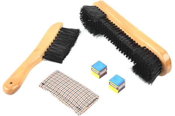 Hsthe Sea Kit de Nettoyage de Brosse pour Table de Billard, Brosse en Bois Massif Pur, Poils en Nylon, Accessoires de Billard pour Table de Billard