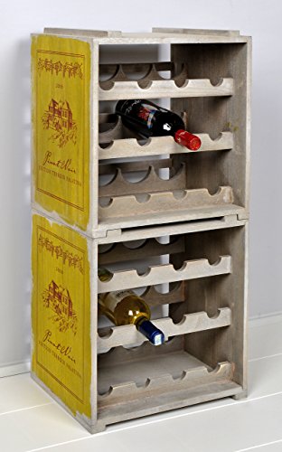 stapelbares ts-ideen Weinregal für 12 Flaschen im Landhaus Stil Flaschenregal Shabby - 3