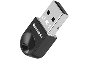 Jaimela USB Bluetooth 5.1 Adapter, Bluetooth Transmitter Receiver, Bluetooth Dongle, Supports Windows 7/8/ 8.1/10(Black)