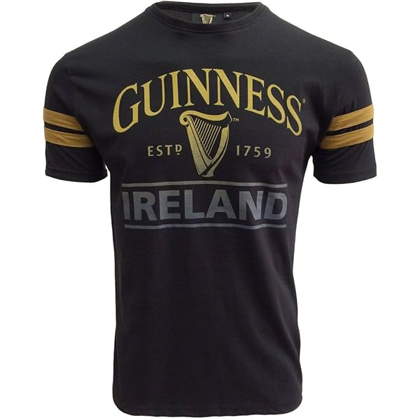 T-shirt Guinness Dublin Homme - Noir - XL - Manches Courtes Coupe Décontractée