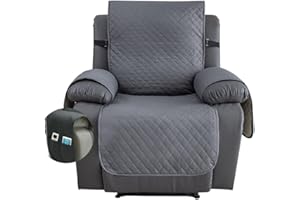 FANSU Funda de Sillón Relax 1 Plaza, Diamante Impermeable Sillón Relax Funda Reclinable, Cubre sofá, Extraíbles y Lavables Protector sofá Acolchado (Gris Oscuro,1 Plaza)